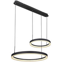 GLOBO Pendelleuchte schwarz Aluminium Metall Acryl B/H/T: ca. 60x150x82,5 cm 1.0 Brennstellen 67189H1 - schwarz (60,00/150,00/82,50cm) - GLOBO