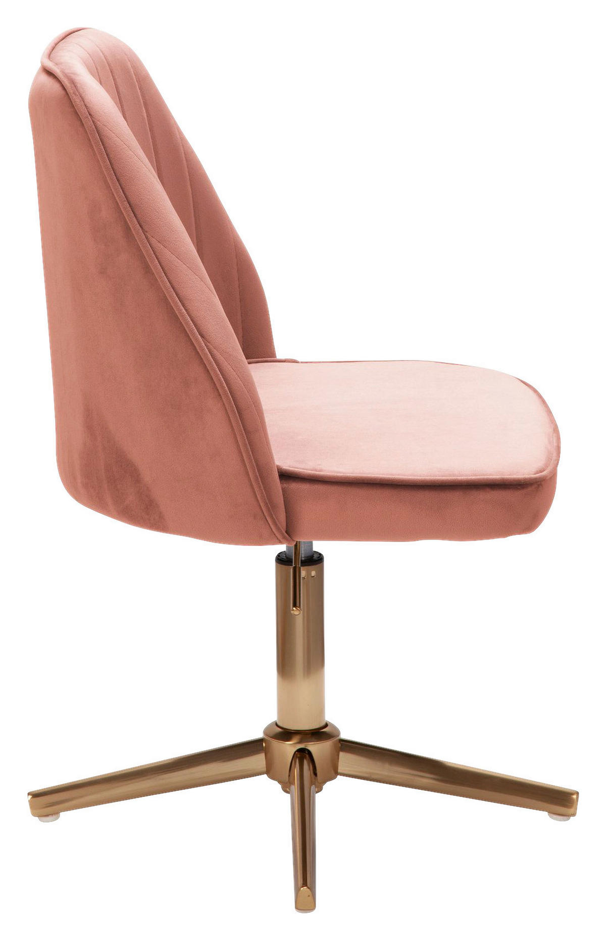 Drehstuhl rosa gold Stoff Eisen Drehstuhl - gold/rosa (60,00/80,00/60,00cm) - Wohnling