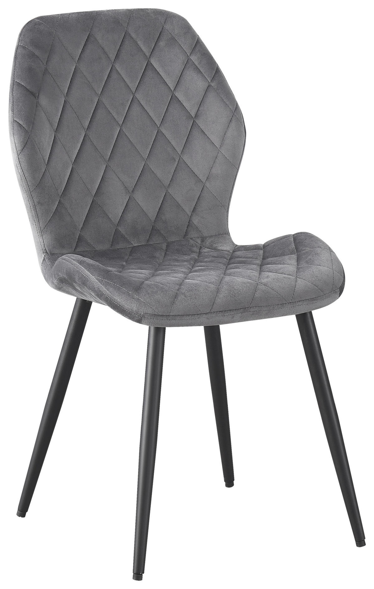 Stuhl Helena grau Samtoptik B/H/T: ca. 46x86,5x58 cm Helena - schwarz/grau (46,00/86,50/58,00cm)