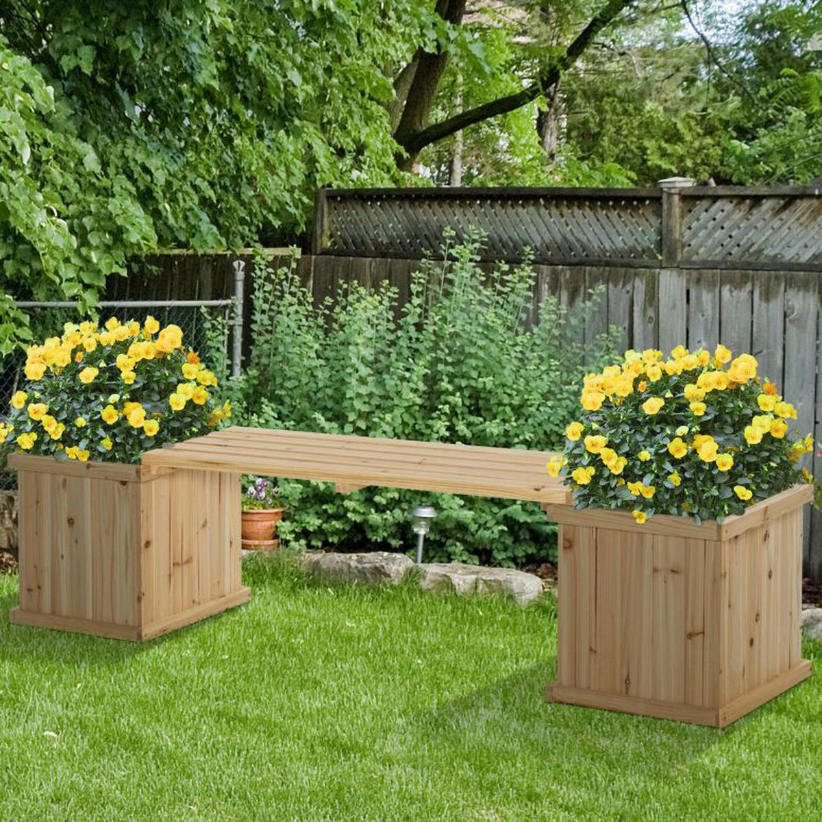 Outsunny Hochbeet Holz H/T/L: ca. 40x38x176 cm Hochbeet 845-438ND - (176,00cm) - Outsunny