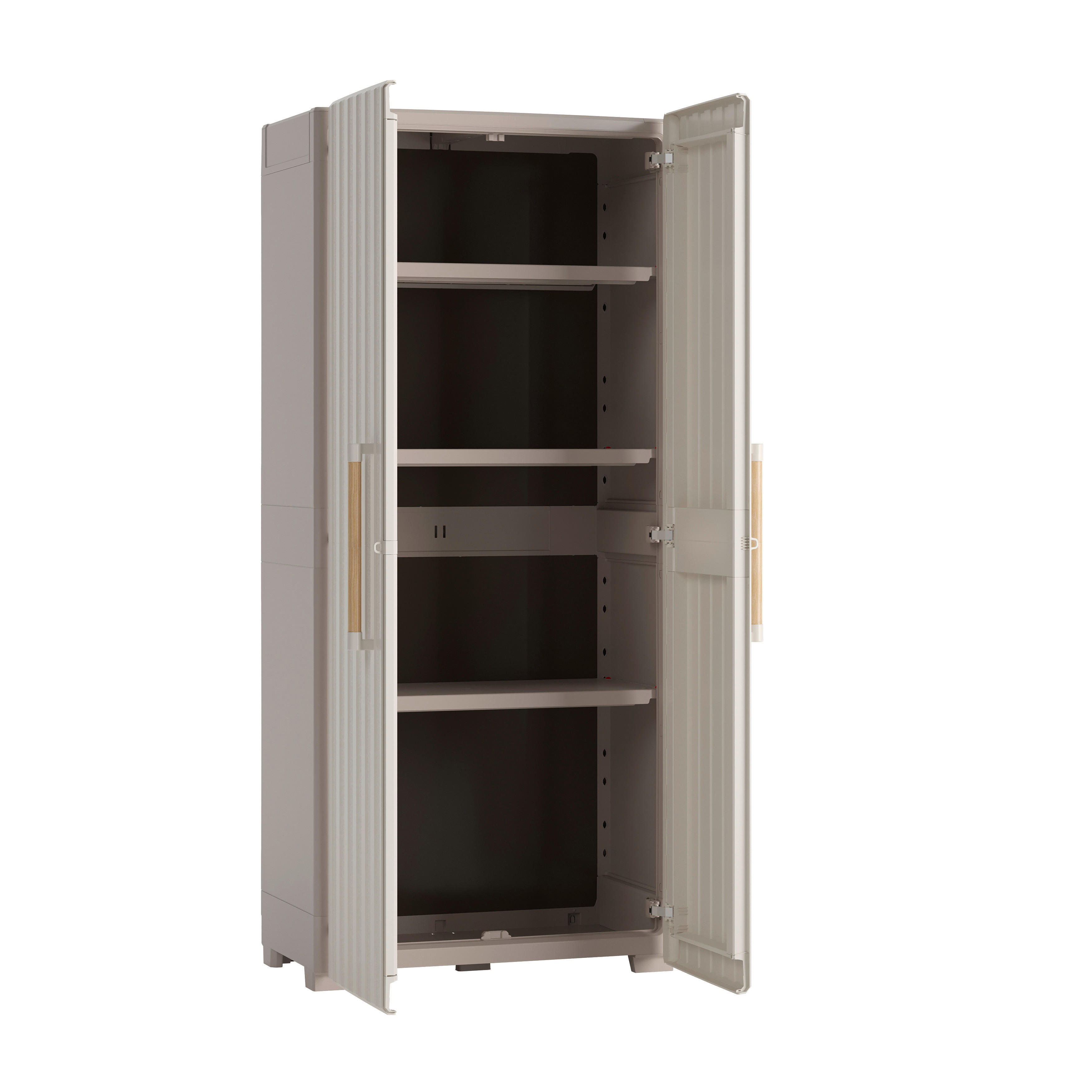 Thumbnail - Keter Kunststoffschrank Groove beige Kunststoff B/H/T: ca. 80x180x45 cm