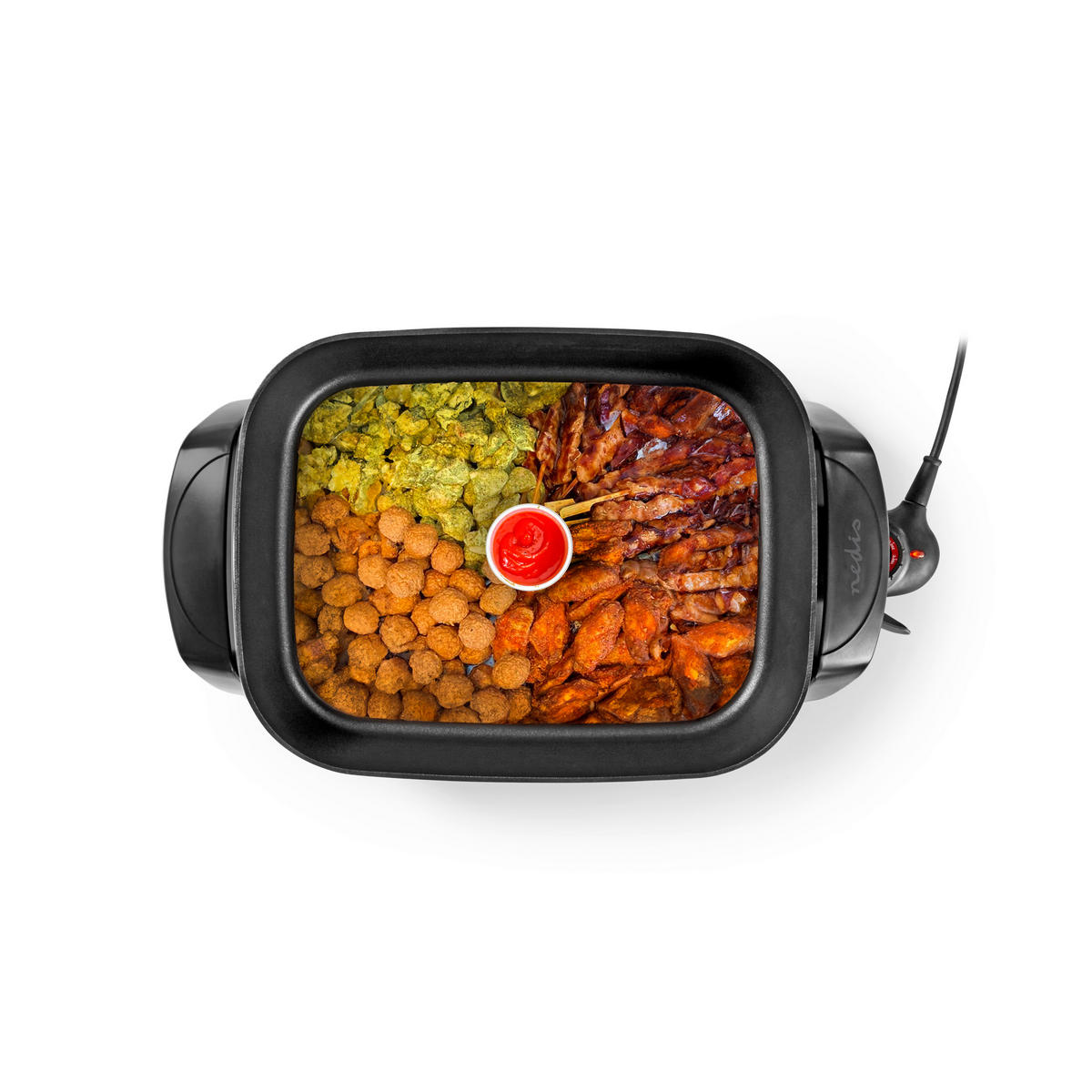 Nedis Elektrische Pfanne schwarz Aluminium Kunststoff B/H/L: ca. 30,2x8x39 cm Elektrische_Pfanne_Nedis - schwarz (39,00/30,20/8,00cm) - Nedis