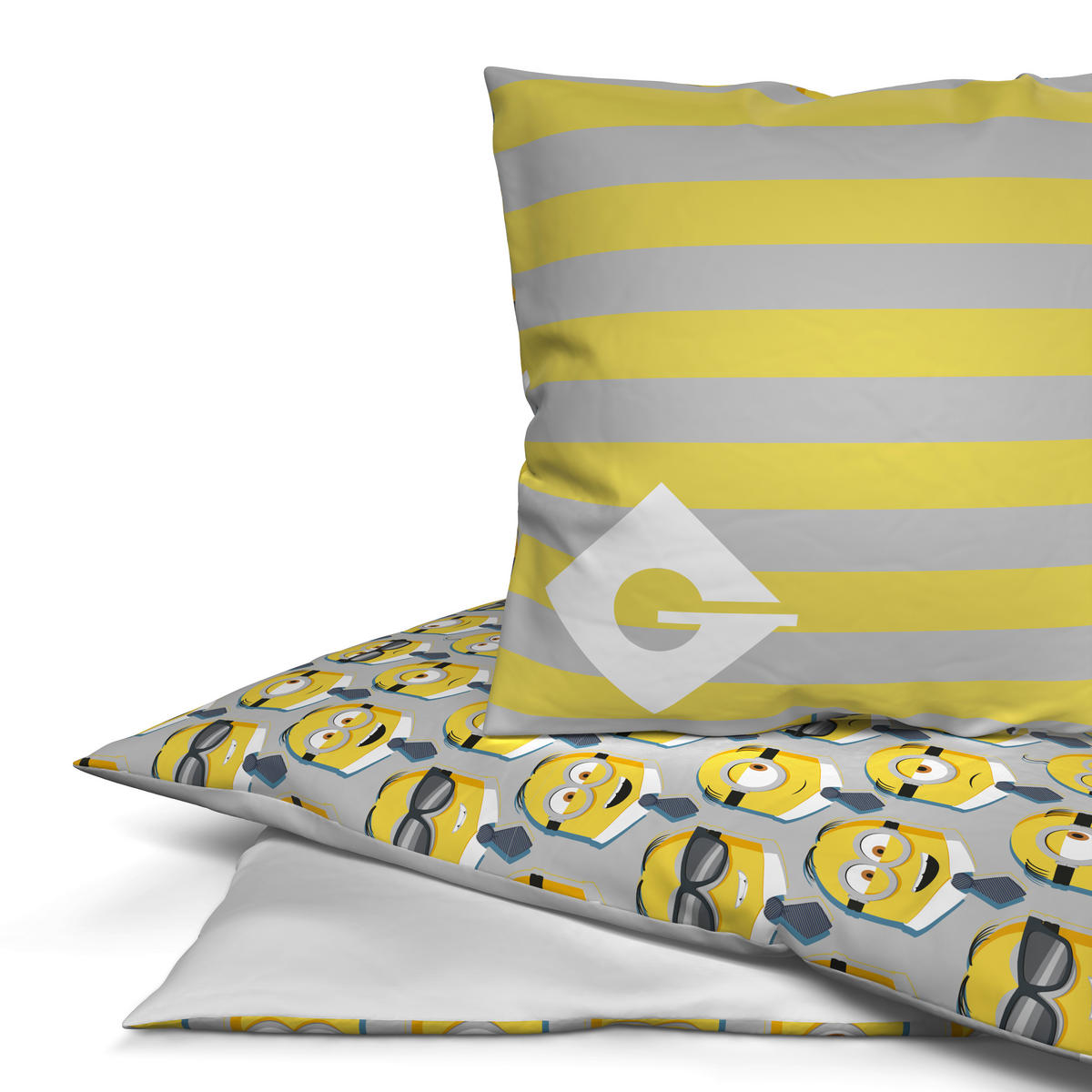 Microfaser Bettwäsche Minions Minions - weiß/gelb (135,00/200,00cm)