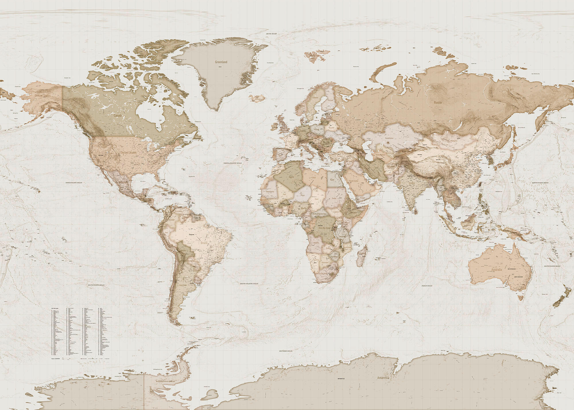 Komar Fototapete Earth Map B/L: ca. 350x250 cm Earth Map - (350,00/250,00cm) - Komar