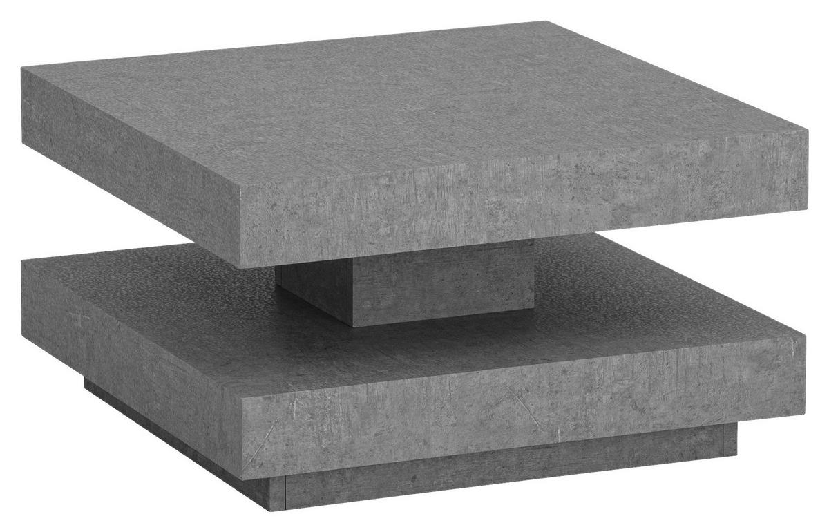 Couchtisch Beton Optik B/H/T: ca. 60x34x60 cm Couchtisch - Beton (60,00/34,00/60,00cm) - Wohnling