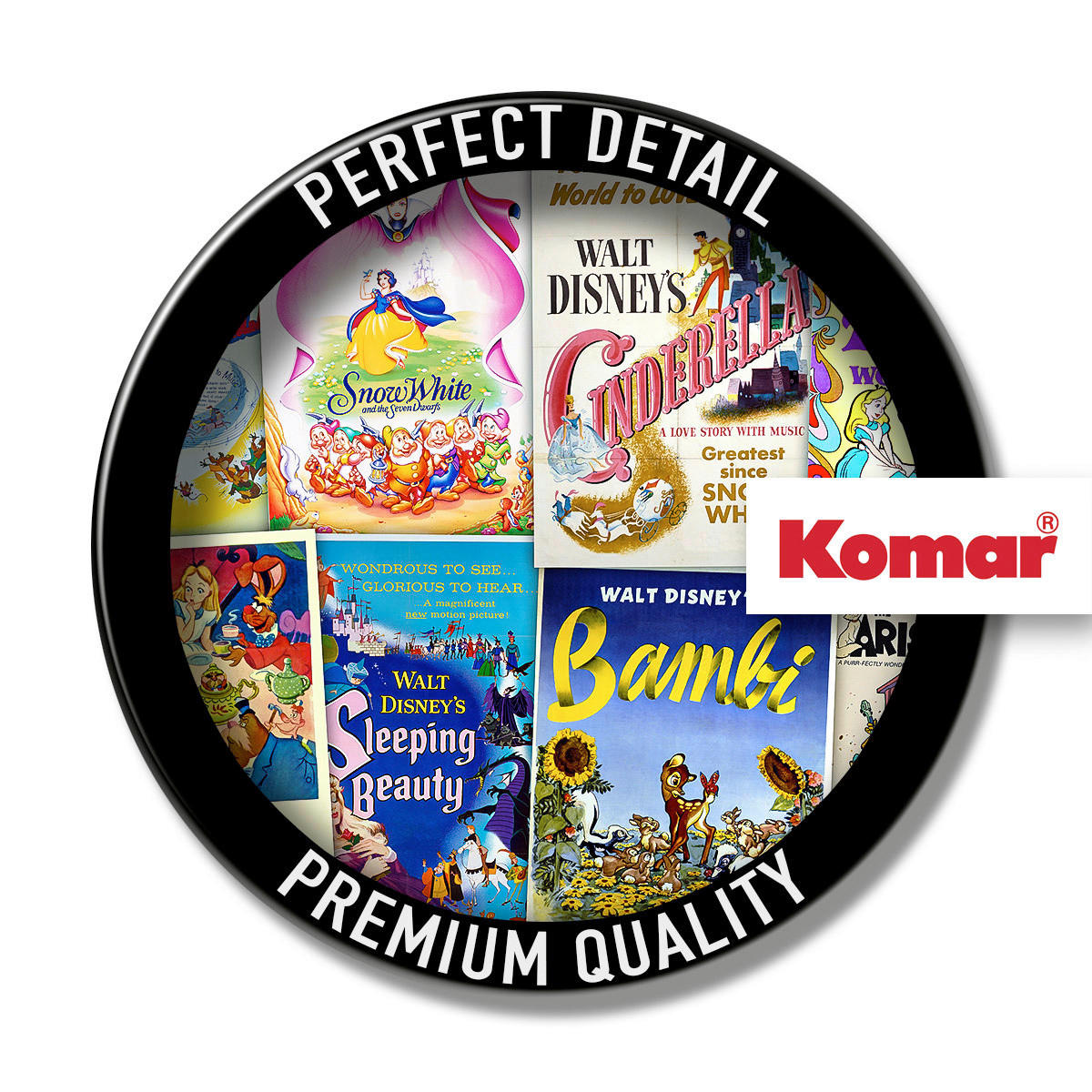 Komar Fototapete Disney Movie Posters Retro Girls B/L: ca. 120x200 cm Disney Movie Posters Retro Girls - (120,00/200,00cm) - Komar