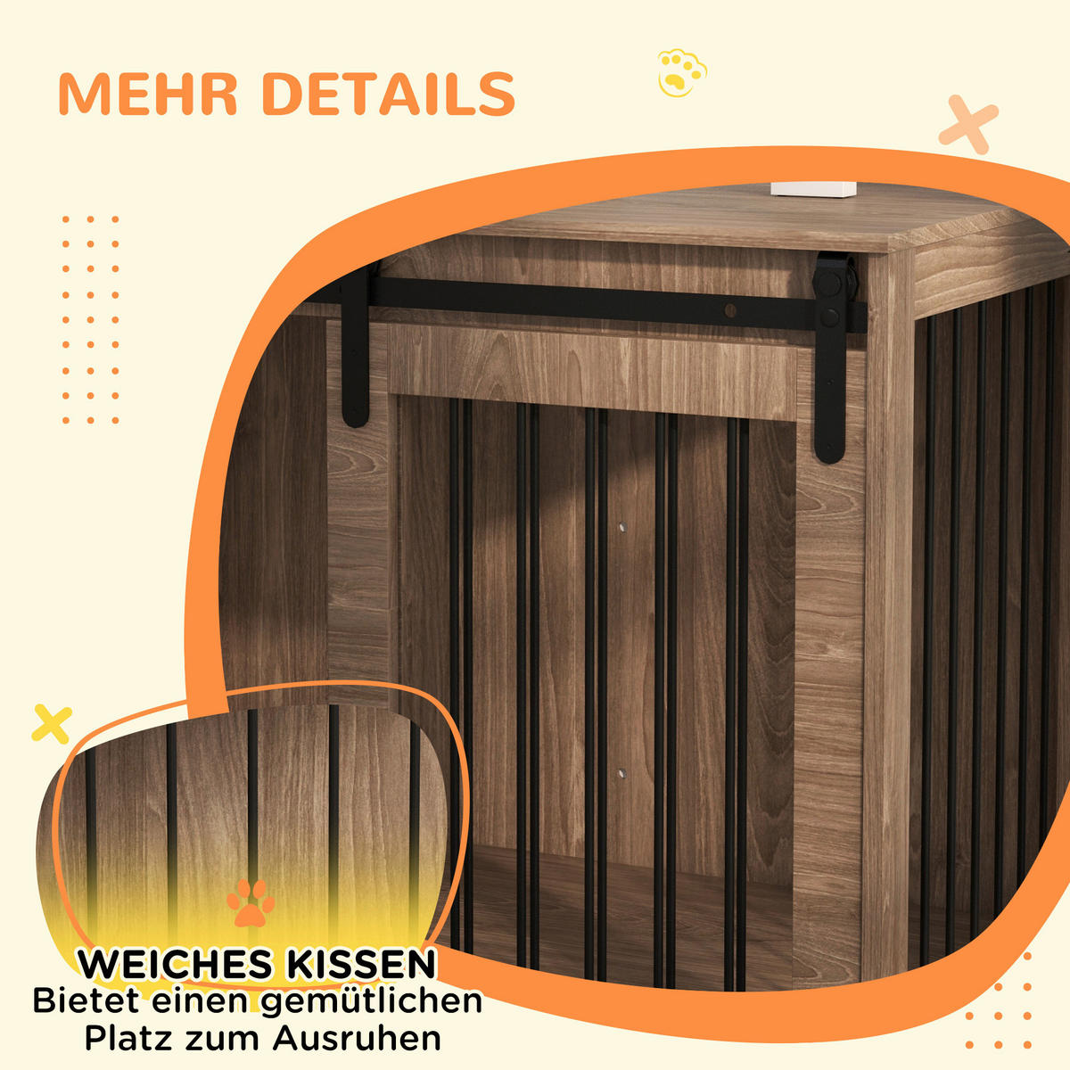 PawHut Hundekäfig nussbaum Spanplatte B/H/L: ca. 58x61x98 cm Hundekäfig - nussbaum (98,00/58,00/61,00cm) - PawHut