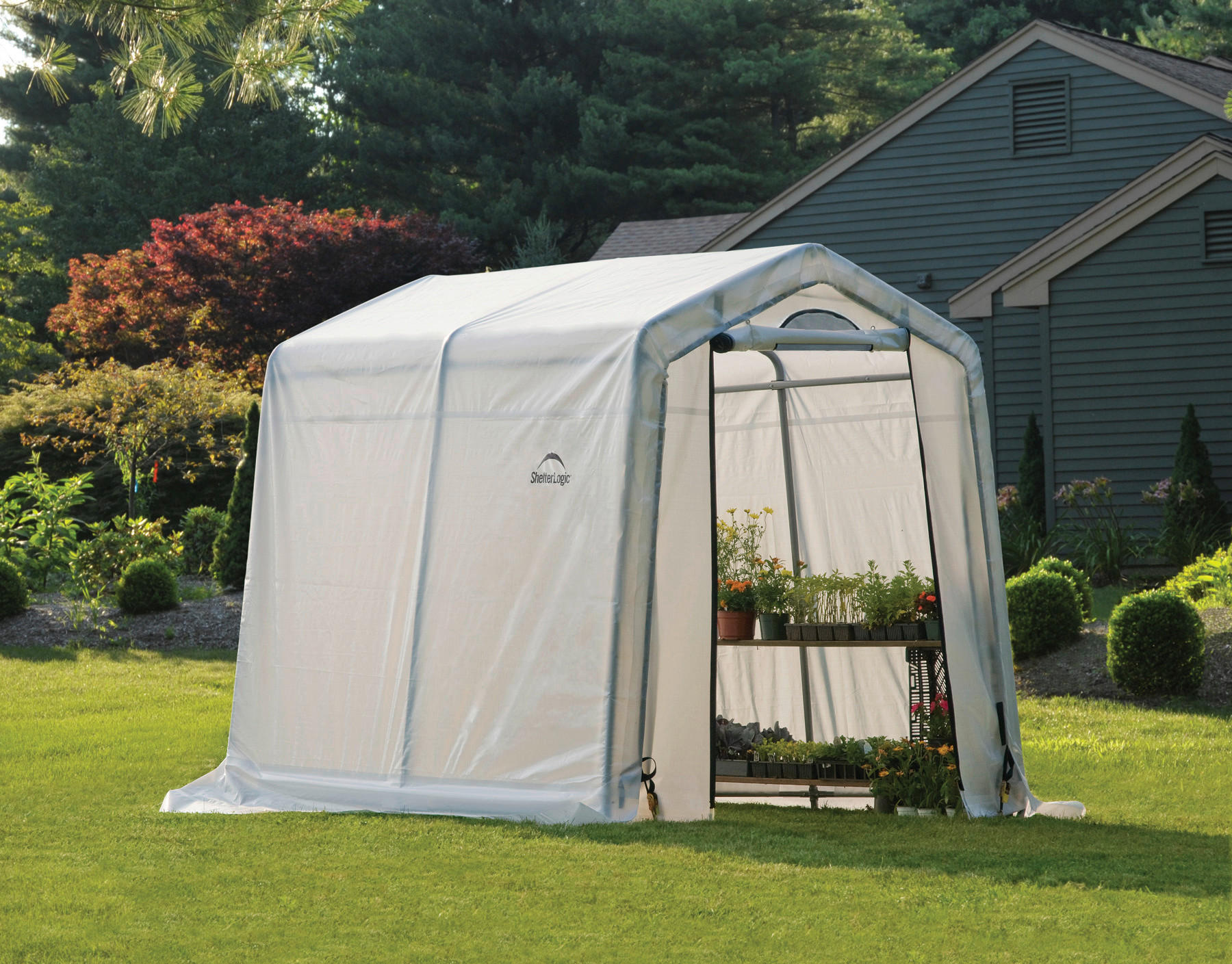 ShelterLogic Gewächshaus 4,32m² B/H/L: ca. 180x200x240 cm 4,32m² - weiß (240,00/180,00/200,00cm) - ShelterLogic