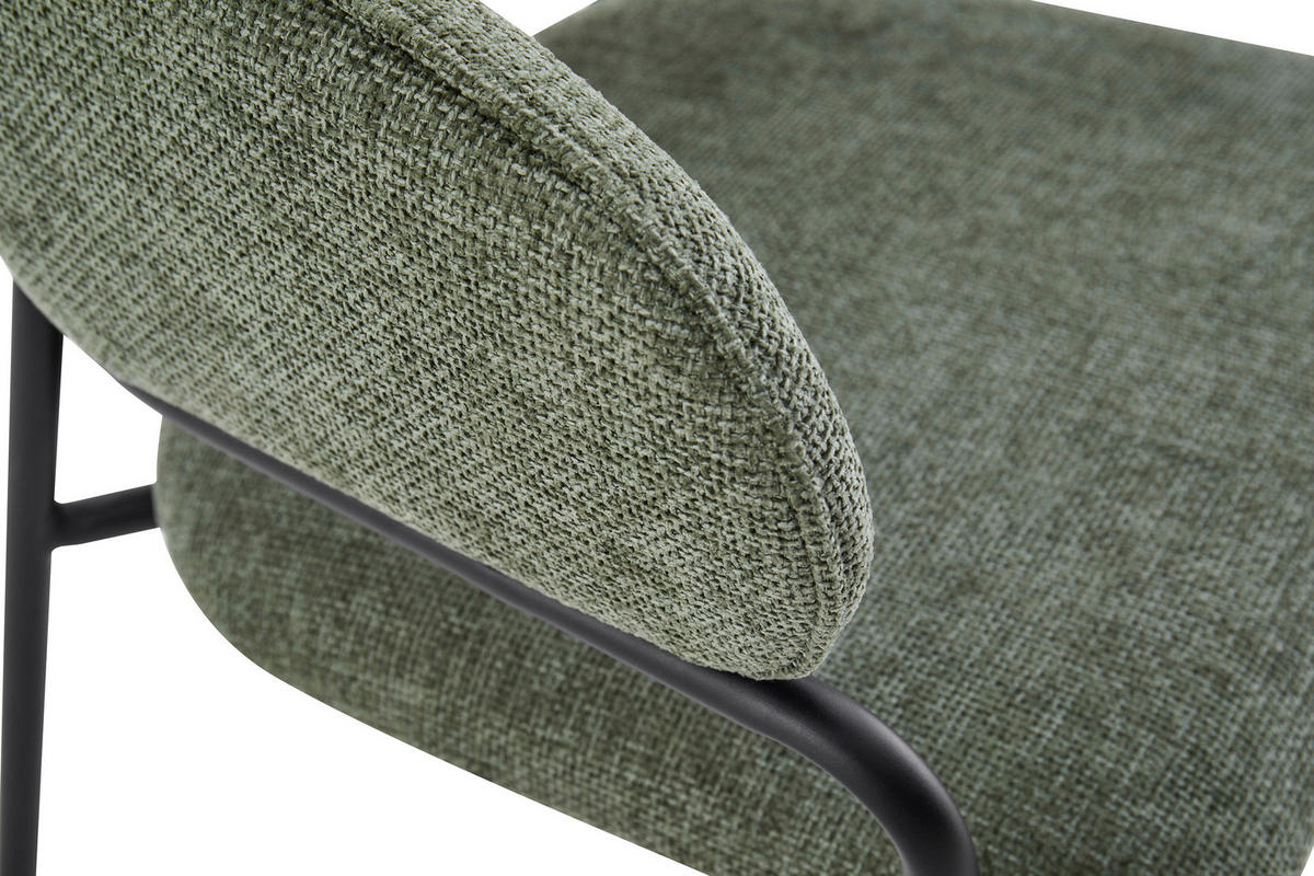 Stuhl CURVE schwarz grün Metall Stoff B/H/T: ca. 60x86x58 cm CURVE - schwarz/grün (60,00/86,00/58,00cm) - byLIVING