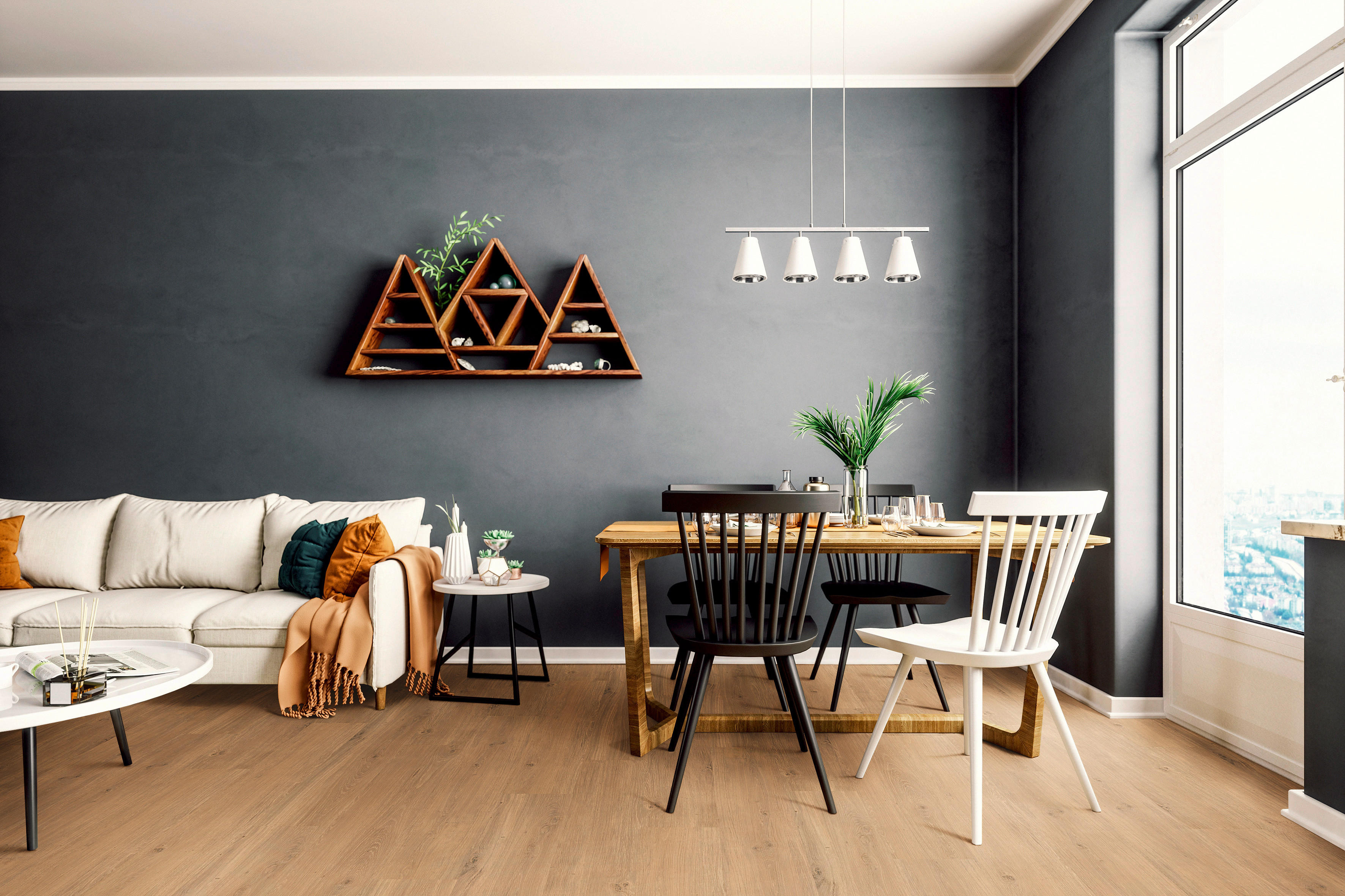 Click-Vinylboden Eiche dunkel ca. 2,23 m² im Paket  B/L: ca. 22,8x121,92 cm pro Paket Eiche dunkel ca. 2,23 m² im Paket - (22,80/121,92cm)