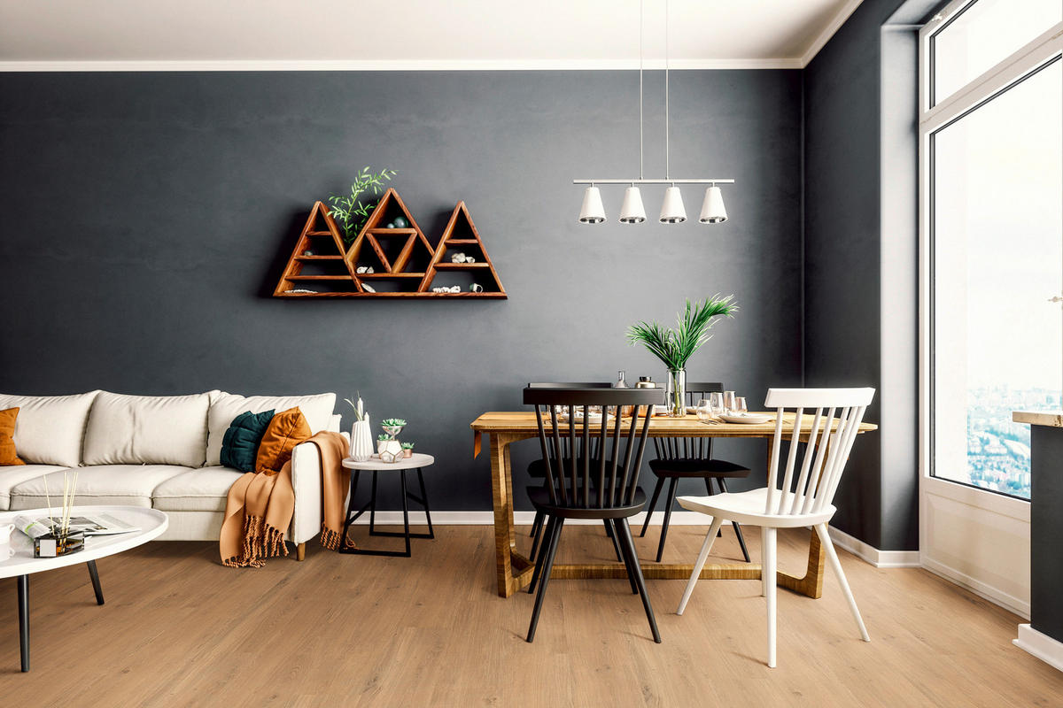 Click-Vinylboden Eiche dunkel ca. 2,23 m² im Paket  B/L: ca. 22,8x121,92 cm pro Paket Eiche dunkel ca. 2,23 m² im Paket - (22,80/121,92cm)