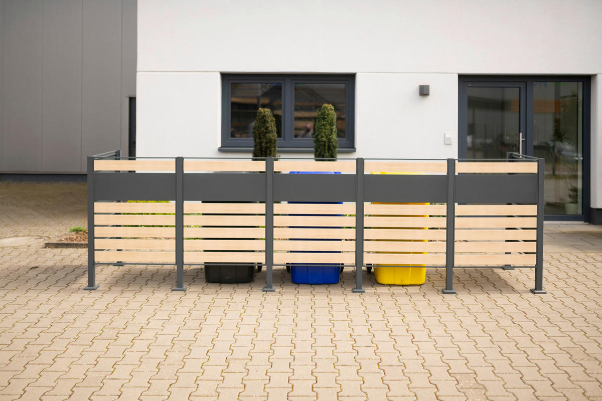 Westmann MülltonnenverkleidungBox Planum Box Planum - hellbraun/anthrazit (90,00/410,00/120,00cm) - Westmann