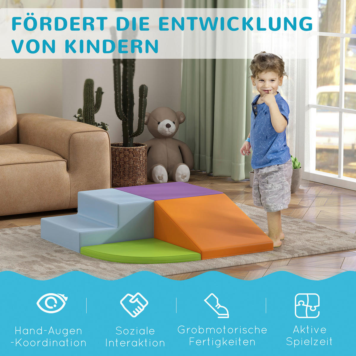 HOMCOM Bausteinset B/H/L: ca. 45x25x45 cm Bausteinset - multicolor (45,00/45,00/25,00cm) - HOMCOM