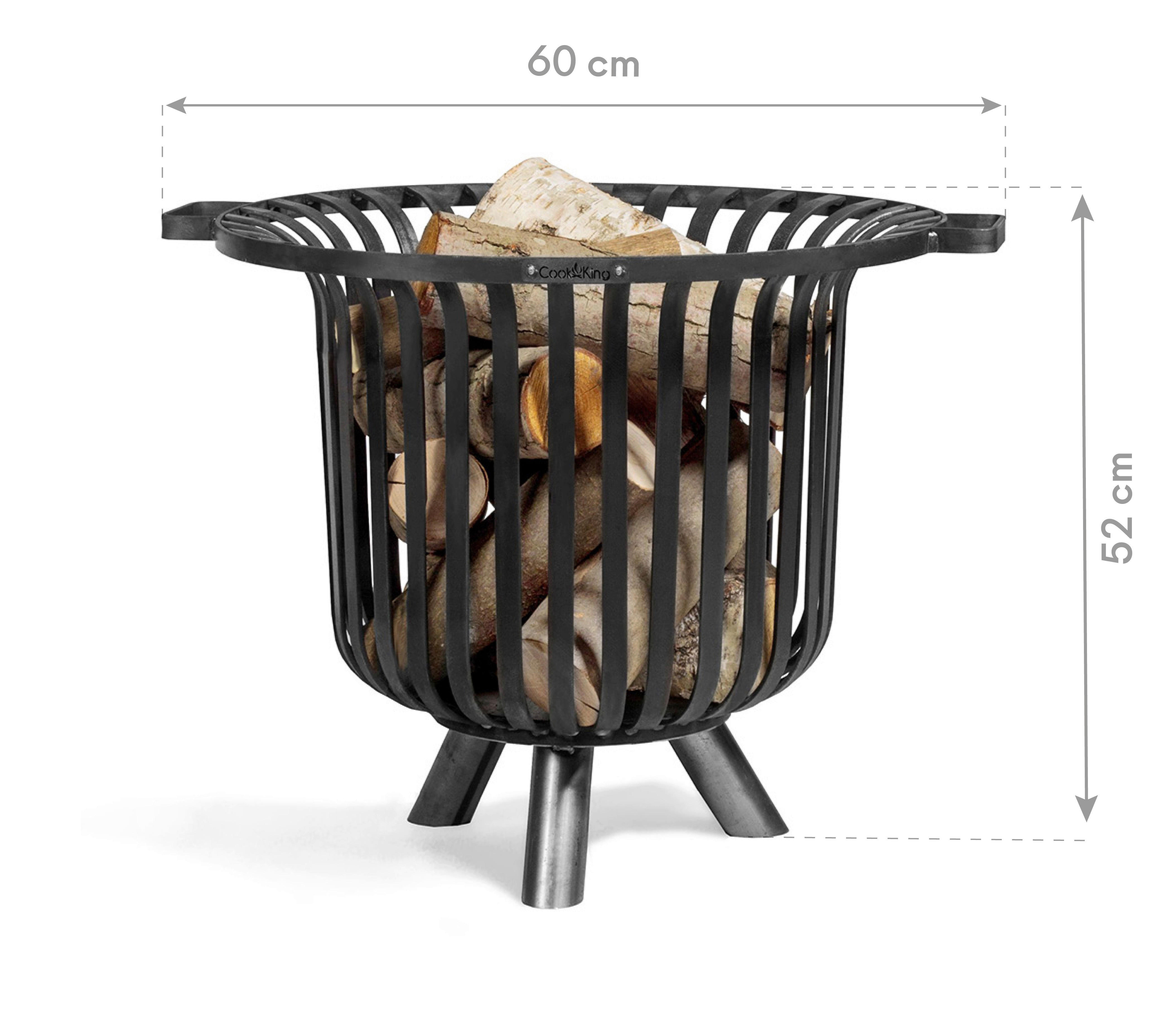 CookKing Feuerkorb Verona 60 schwarz Stahl B/H/T: ca. 60x52x60 cm Verona 60 - schwarz (60,00/52,00/60,00cm) - CookKing