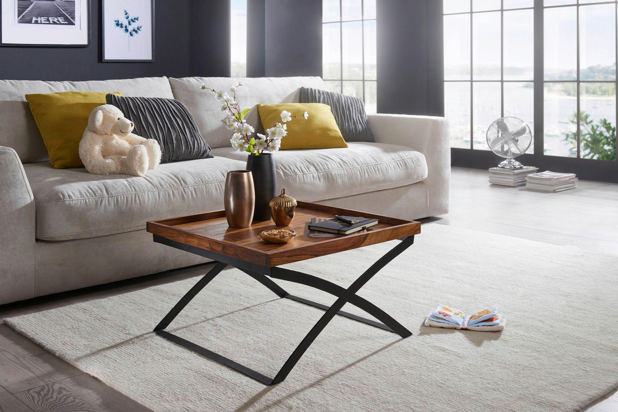 Thumbnail - Wohnling Couchtisch braun B/H/T: ca. 63x39x63 cm