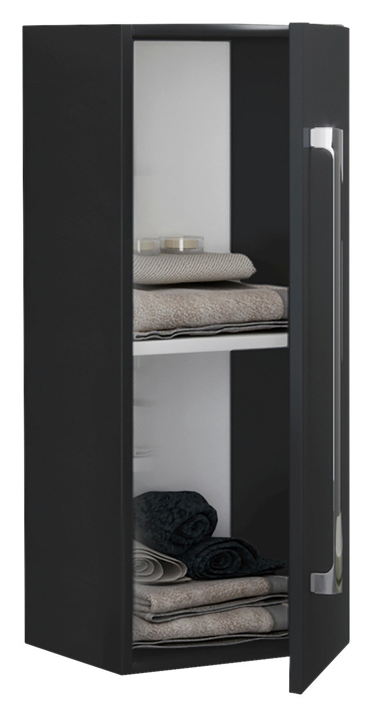 Midischrank Badinos schwarz Alu Optik B/H/T: ca. 33x75x22 cm Badinos - schwarz/Alu (33,00/75,00/22,00cm) - VCM Möbel