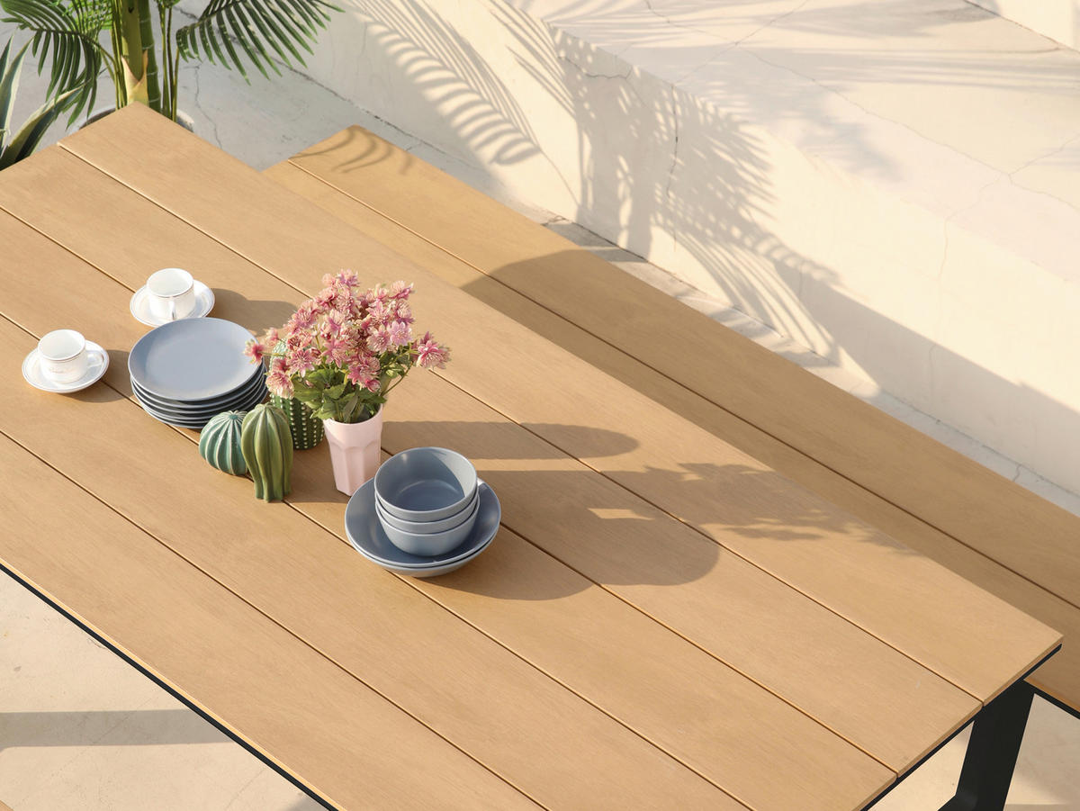 AXI Outdoor Living Picknicktisch Nori braun Metall B/H/L: ca. 190x75x200 cm Nori - braun/anthrazit (200,00/190,00/75,00cm) - AXI Outdoor Living