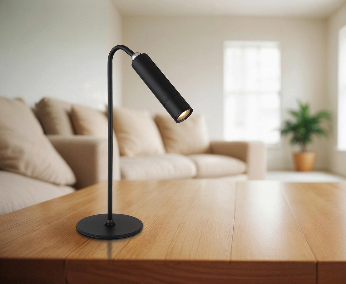 GLOBO Tischleuchte Tischleuchte-Andra - schwarz/Chrom (15,00/15,00/8,50cm) - GLOBO