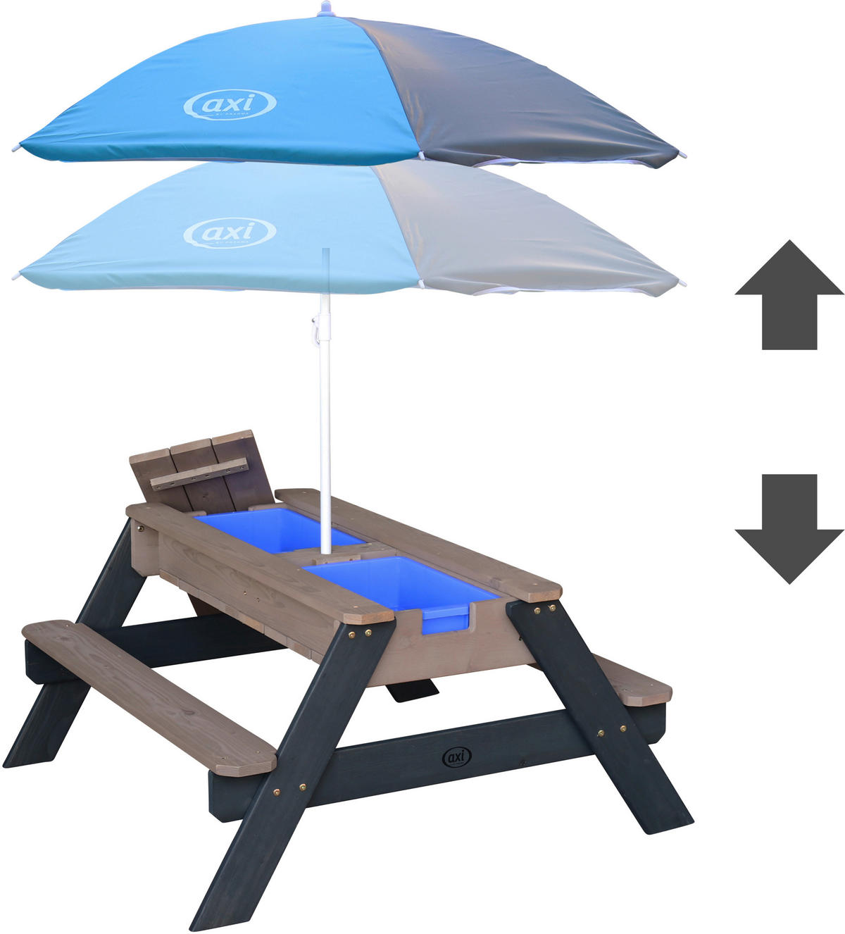 AXI Sand & Wassertisch Nick anthrazit B/H/L: ca. 98x49x95 cm Nick - blau/anthrazit (95,00/98,00/49,00cm) - AXI