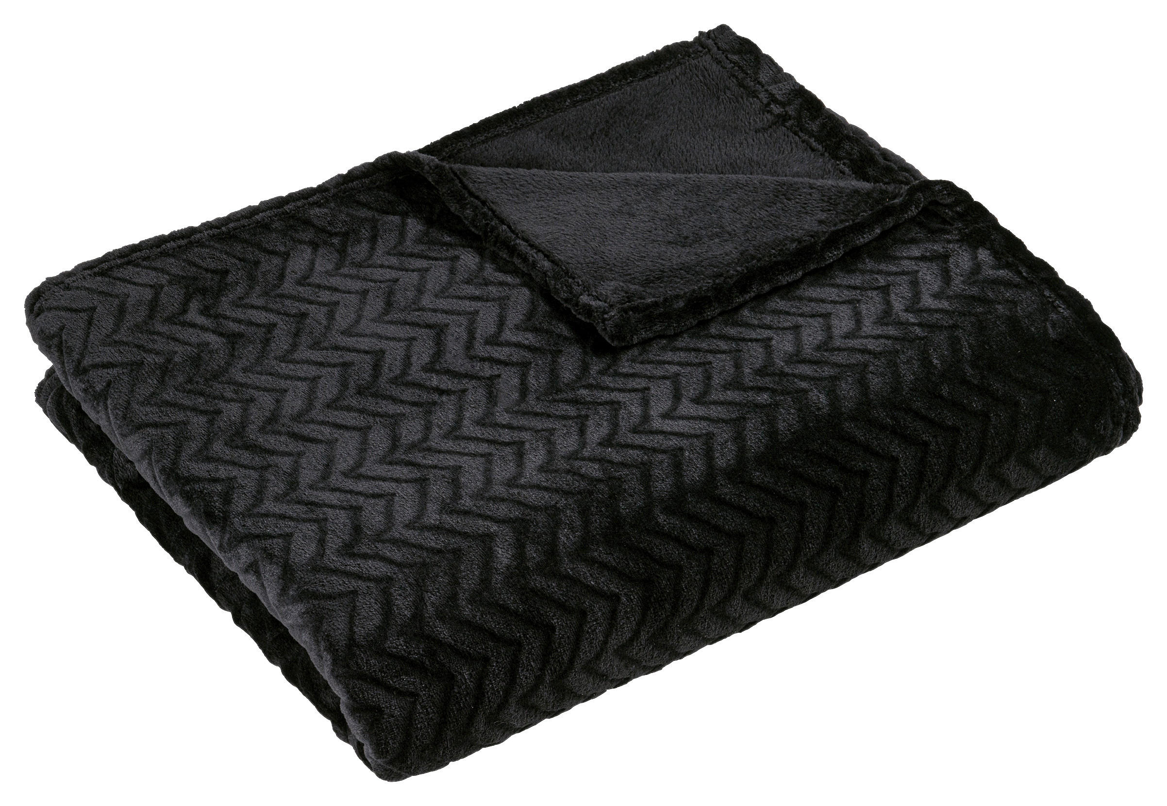 Flanelldecke Flanelldecke_Louise 180x210 schwarz - schwarz (180,00/210,00cm)