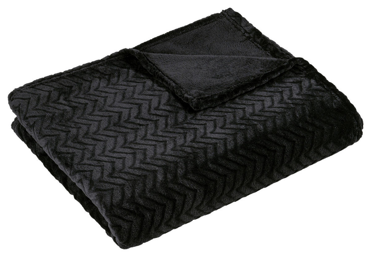 Flanelldecke Flanelldecke_Louise 180x210 schwarz - schwarz (180,00/210,00cm)