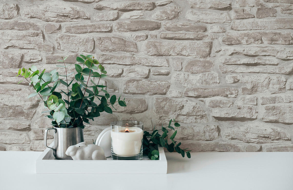 A.S.Creation Vliestapete grau weiß B/H/D: ca. 53x1005x8,6 cm Vliestapete - weiß/grau (8,60/1005,00cm) - A.S.Creation