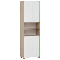 Hochschrank Juba Eiche hell Nachbildung weiß B/H/T: ca. 57x186,5x33,1 cm Juba - Eiche/weiß (57,00/186,50/33,10cm) - Möbelpartner