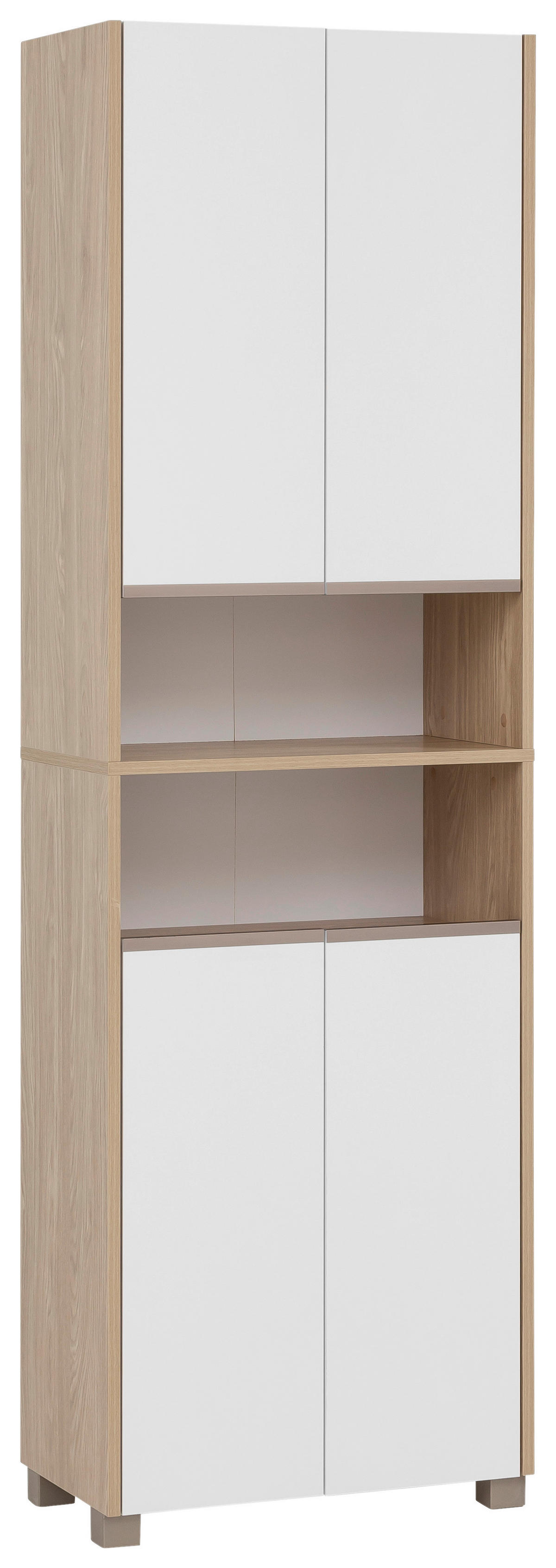 Hochschrank Juba Eiche hell Nachbildung weiß B/H/T: ca. 57x186,5x33,1 cm Juba - Eiche/weiß (57,00/186,50/33,10cm) - Möbelpartner