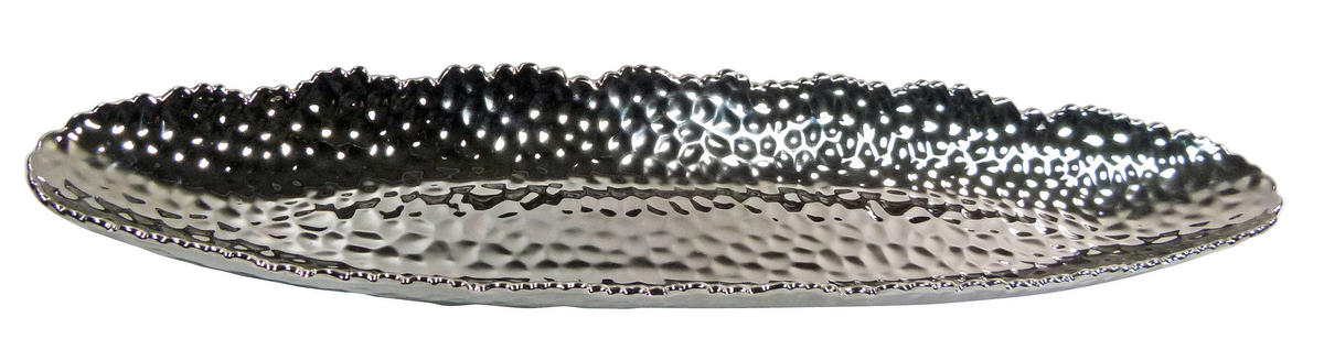 Schale silber Keramik B/L: ca. 12x49,5 cm Schale_Boot - silber (12,00/49,50cm)