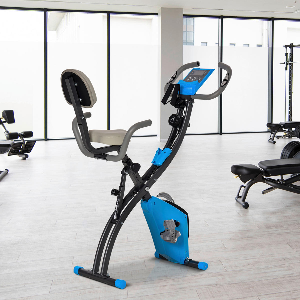 HOMCOM Fahrradtrainer blau Stahl B/H/L: ca. 51x115x97 cm Fahrradtrainer - blau/grau (97,00/51,00/115,00cm) - HOMCOM