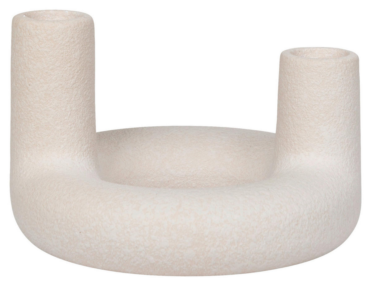 Kerzenhalter Candle beige Keramik B/H/L: ca. 13x8,5x13 cm Candle - beige (13,00/13,00/8,50cm)