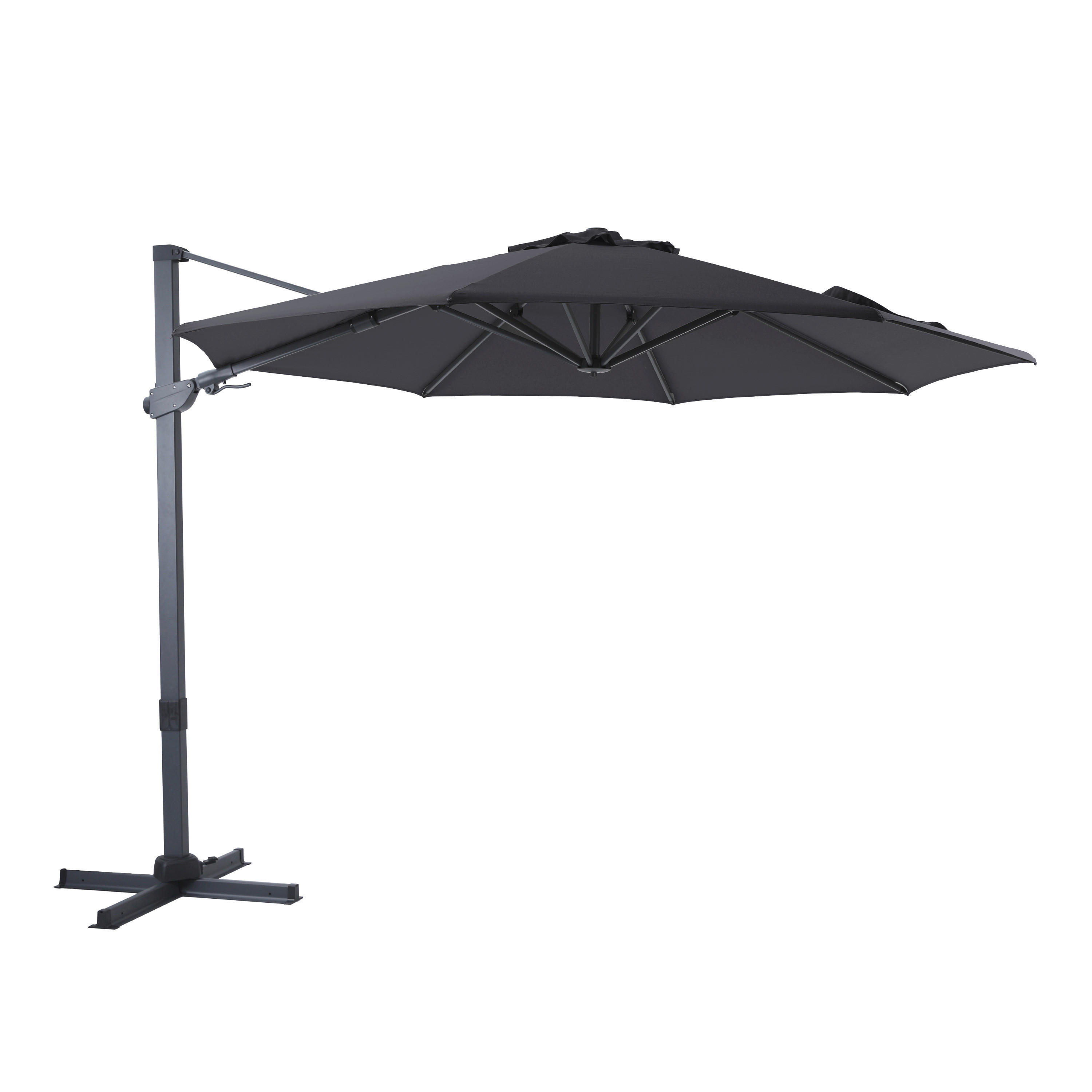 AXI Outdoor Living Ampelschirm Cyrus grau Metall B/H/L: ca. 300x250x300 cm Cyrus - anthrazit/grau (300,00/300,00/250,00cm) - AXI Outdoor Living
