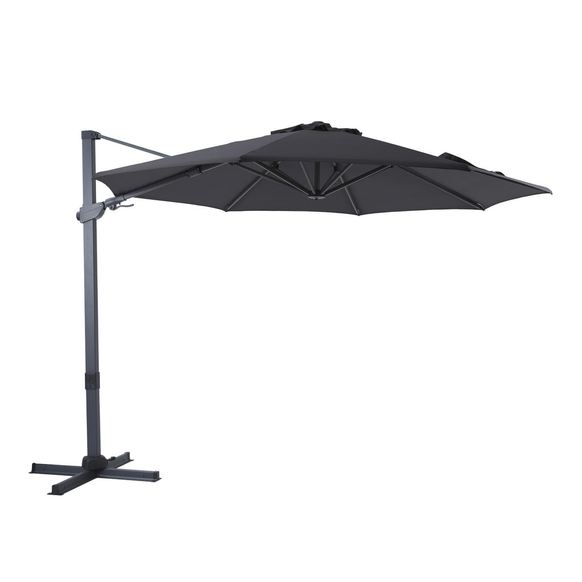 AXI Outdoor Living Ampelschirm Cyrus grau Metall B/H/L: ca. 300x250x300 cm Cyrus - anthrazit/grau (300,00/300,00/250,00cm) - AXI Outdoor Living