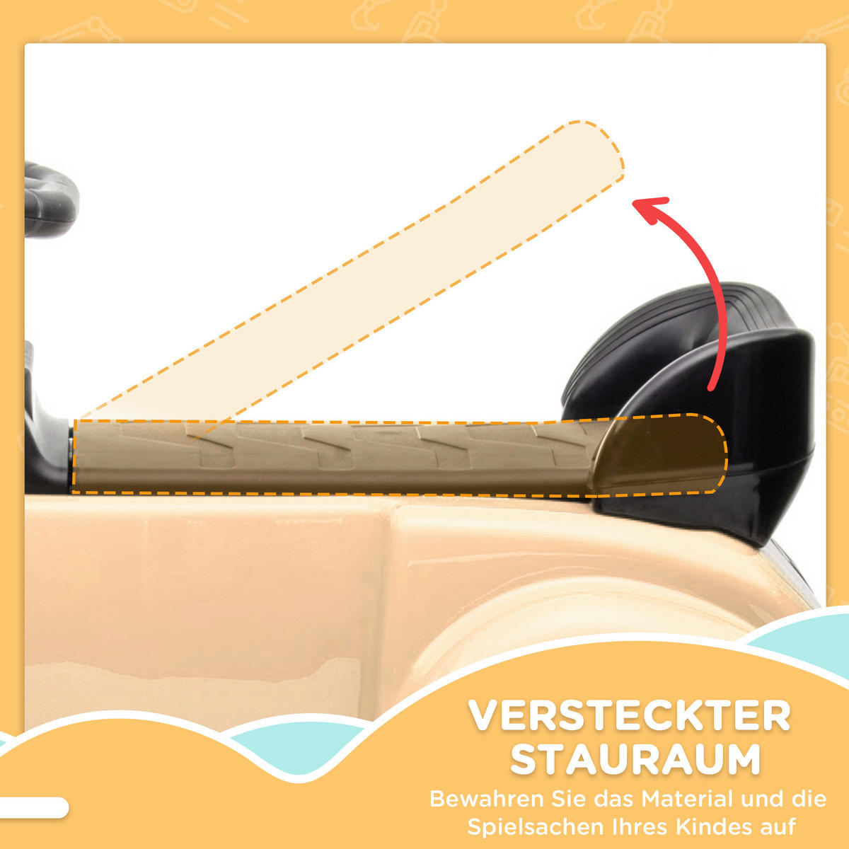 AIYAPLAY Rutschauto beige B/H/L: ca. 41,5x45x77,5 cm Rutschauto - beige (77,50/41,50/45,00cm) - AIYAPLAY