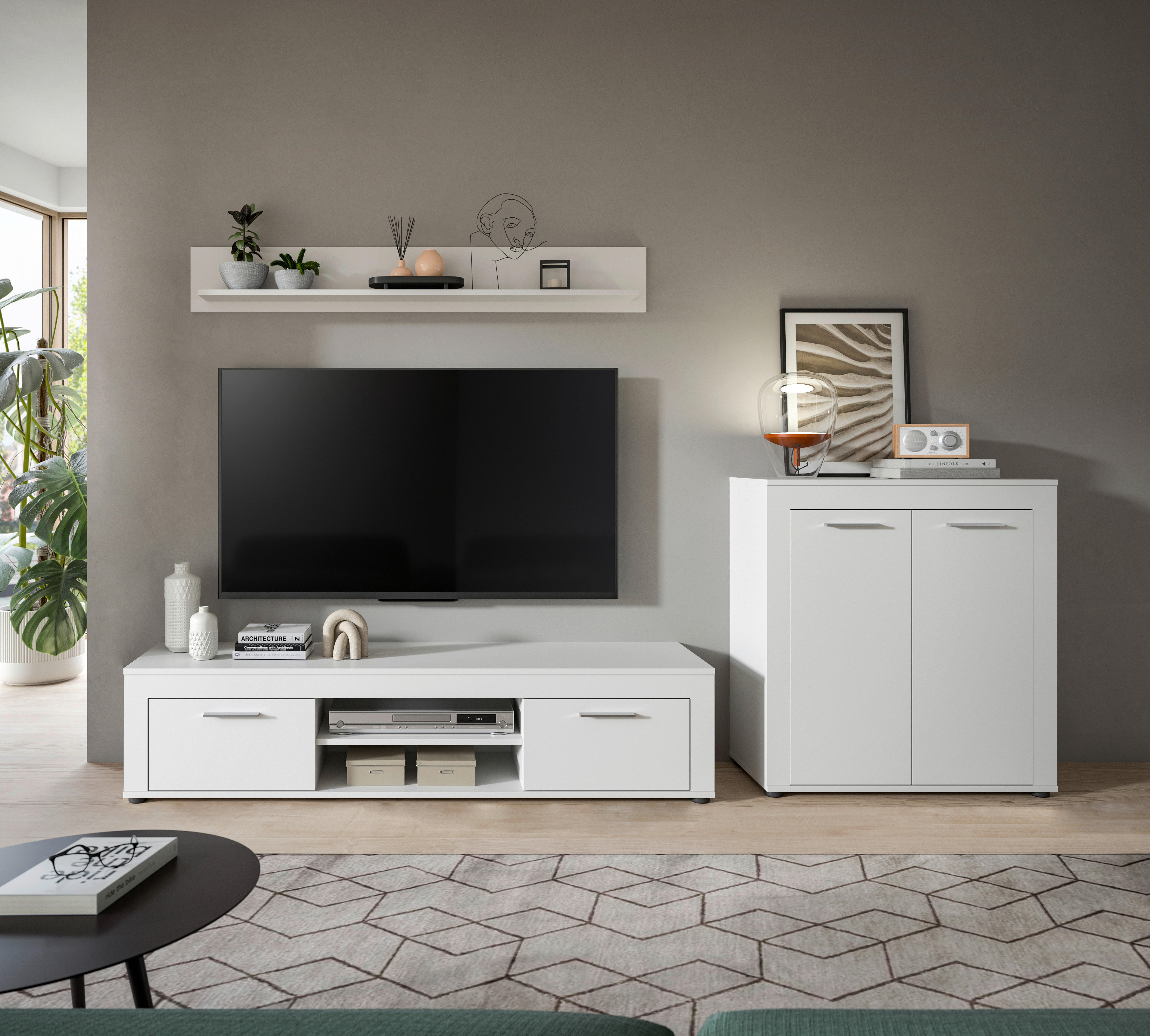 Thumbnail - Wohnwand Jam weiß B/H/T: ca. 255x159x35 cm