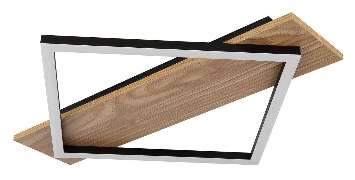 GLOBO LED-Deckenleuchte BEATRIX 67330-18 mattschwarz Opal Metall Kunststoff MDF B/H/L: ca. 52x6x46,7 cm 1 Brennstellen BEATRIX I - Opal/mattschwarz (46,70/52,00/6,00cm) - GLOBO