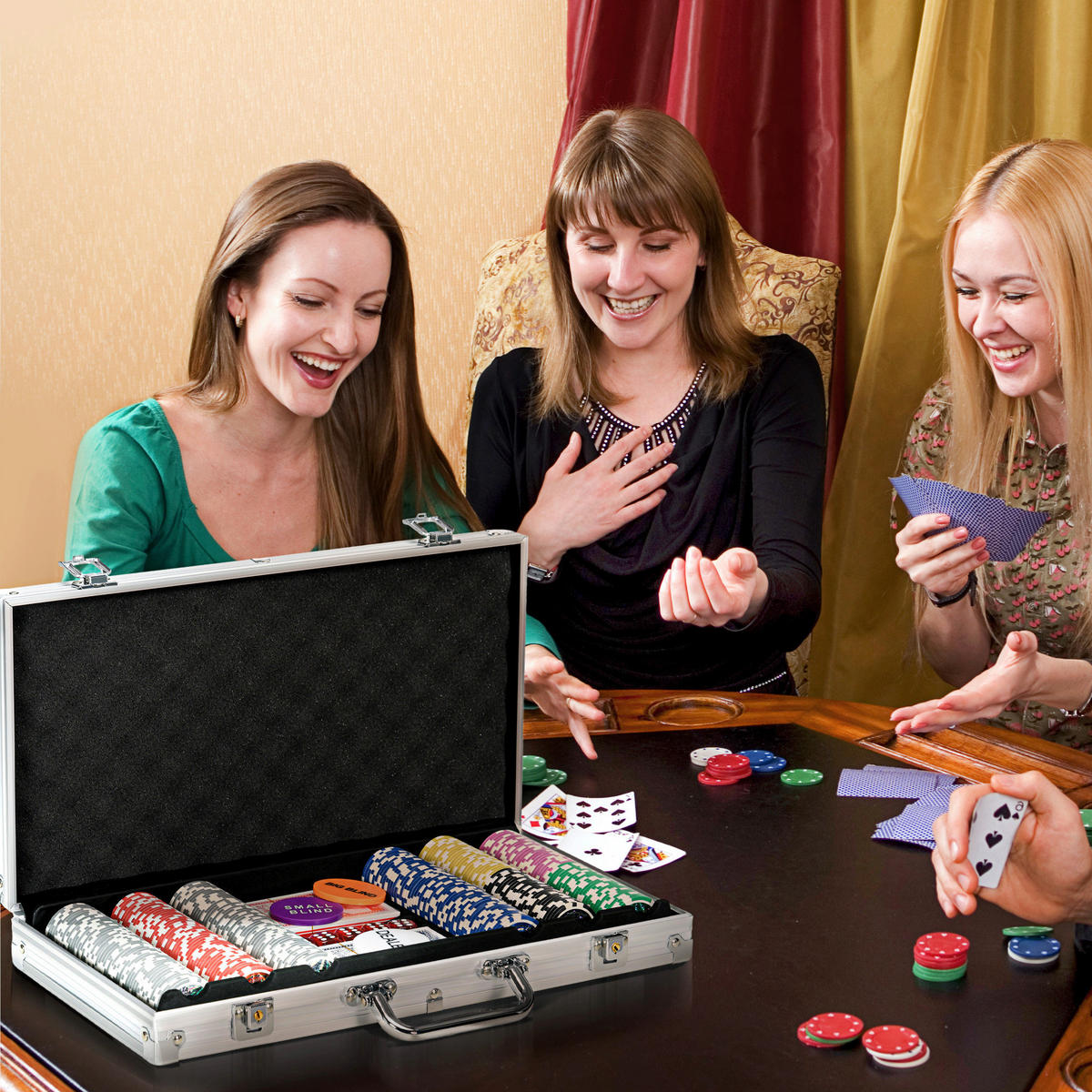 SPORTNOW Spielzeug B/H/L: ca. 23,5x56x6,5 cm Pokerkoffer_Set - silber (6,50/23,50/56,00cm) - SPORTNOW