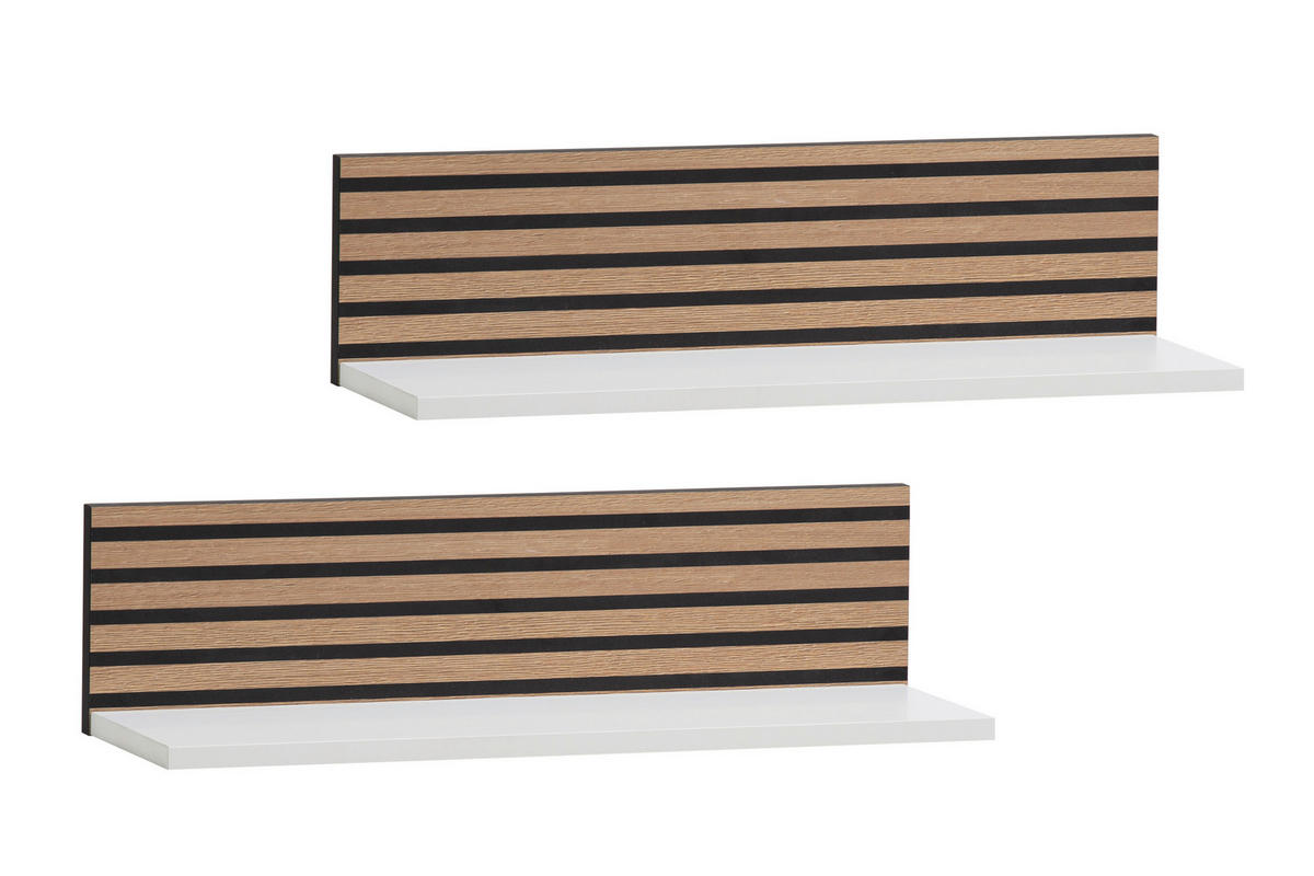 Regal Ryker 2er-Set weiß matt B/H/T: ca. 60x15,7x17,3 cm Ryker 2er-Set - weiß (60,00/15,70/17,30cm) - Möbelpartner
