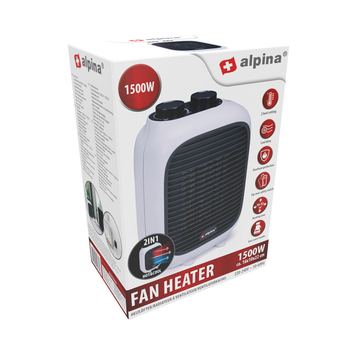 Alpina Heizlüfter PTC-1601 B/H/T: ca. 16x22x11 cm ca. 1500 W PTC-1601 - (16,00/22,00/11,00cm) - alpina