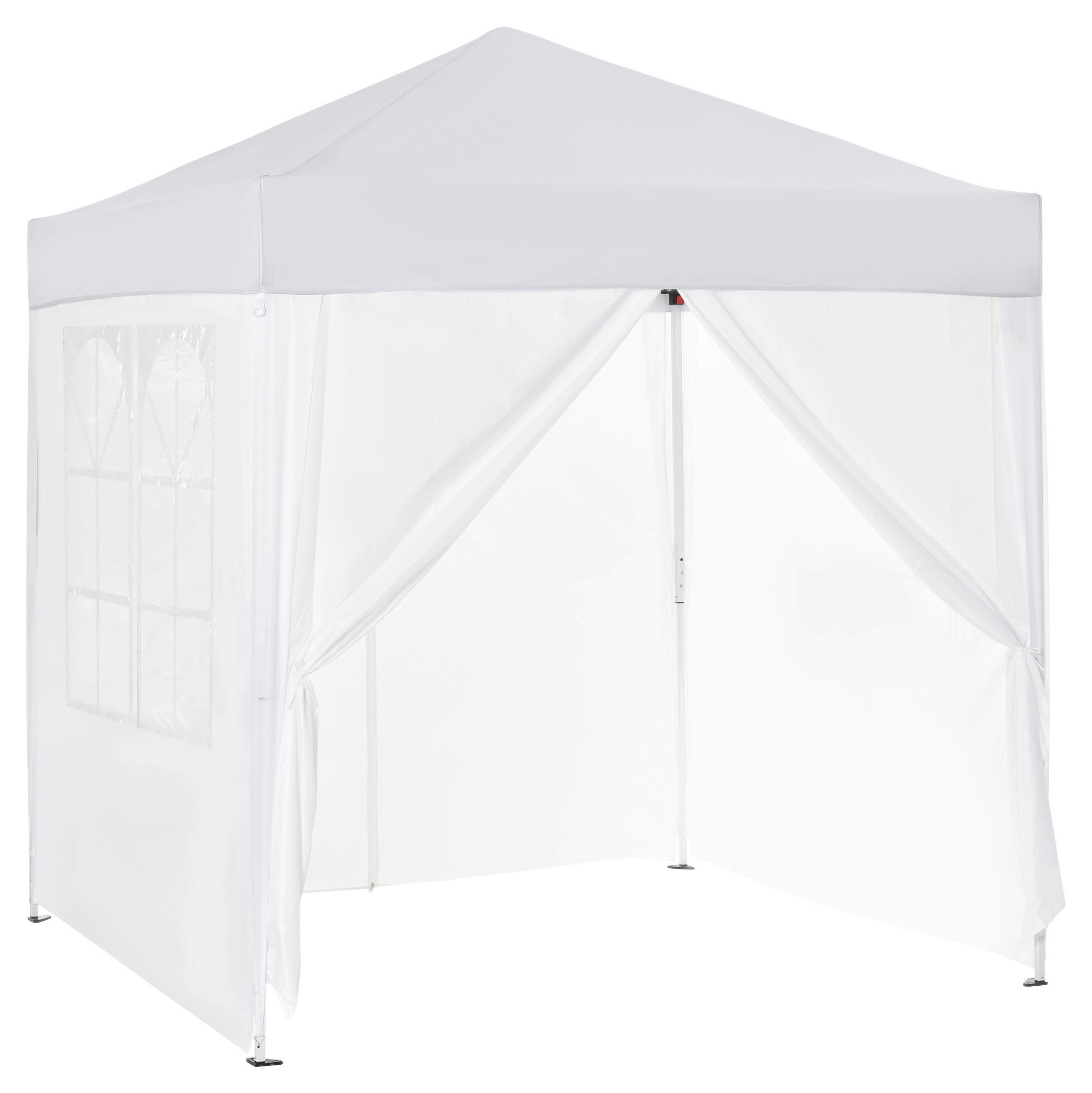 Outsunny Faltpavillon weiß Stahl B/H/L: ca. 200x204x200 cm günstig online kaufen