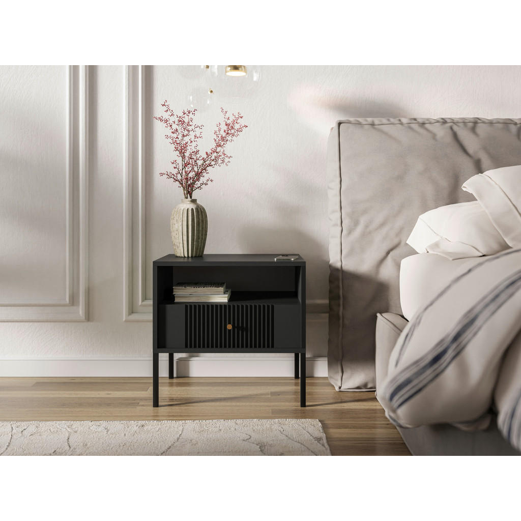 Thumbnail - Nachtkonsole ISEO schwarz B/H/T: ca. 54x50,5x39 cm