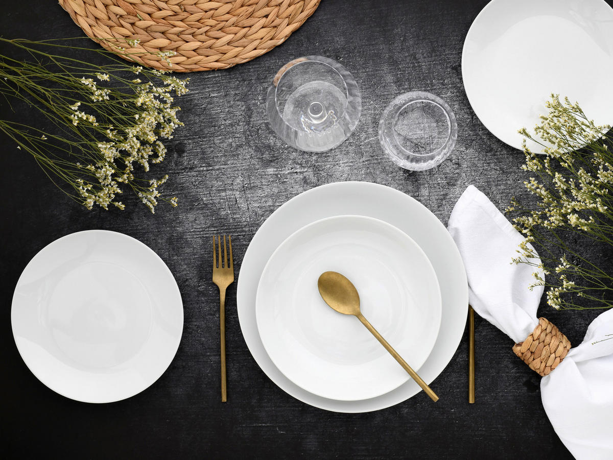 CreaTable Tafelservice Luna weiß Porzellan 18 tlg. Luna - weiß - CreaTable
