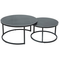 Couchtisch Luis II grau Marmoroptik schwarz H/D: ca. 41x80 cm Luis II - Marmoroptik/schwarz (80,00/41,00cm) - Hela