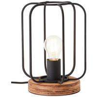 Brilliant Tischleuchte Tosh 93147/66 natur schwarz Holz Metall B/H/T/D: ca. 20x27x20x20 cm E27 1 Brennstellen Tischleuchte Tosh 93147/66 - natur/schwarz (20,00/27,00/20,00cm) - Brilliant