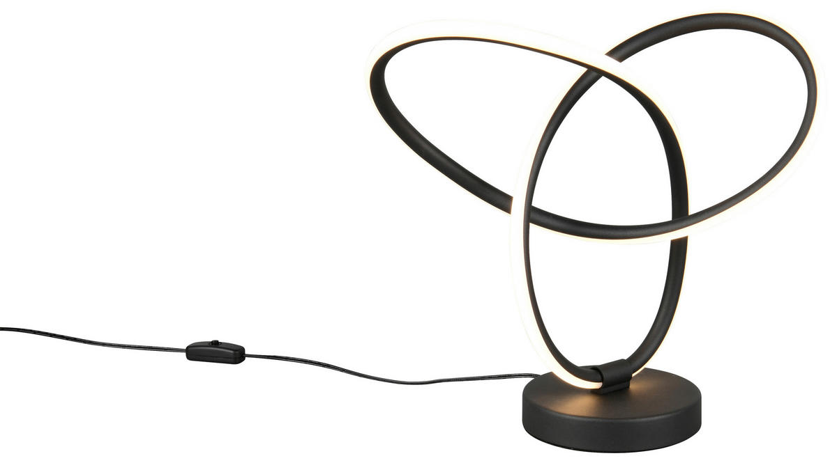 Reality Leuchten LED-Tischleuchte schwarz Metall B/H/L: ca. 28x12x28 cm LED-Tischleuchte_Lando - schwarz (28,00/28,00/12,00cm) - Reality Leuchten