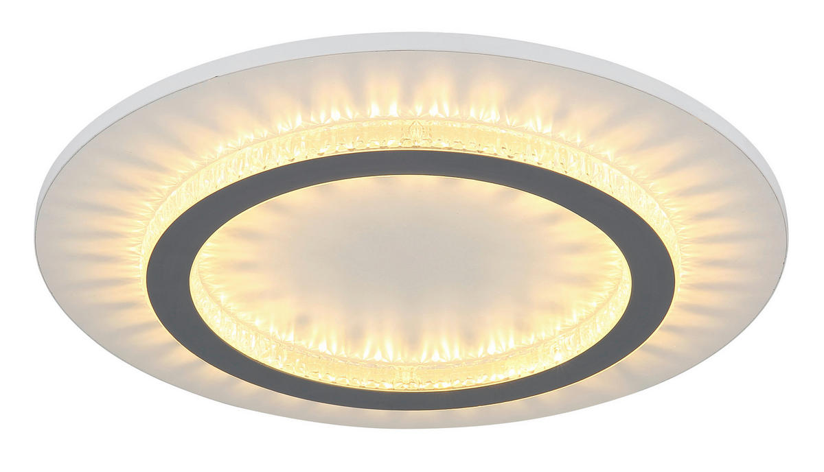 GLOBO LED-Deckenleuchte weiß hellgrau klar Metall Kunststoff H/D: ca. 5,5x35 cm 1 Brennstellen JAYDEN - klar/hellgrau (35,00/5,50cm) - GLOBO