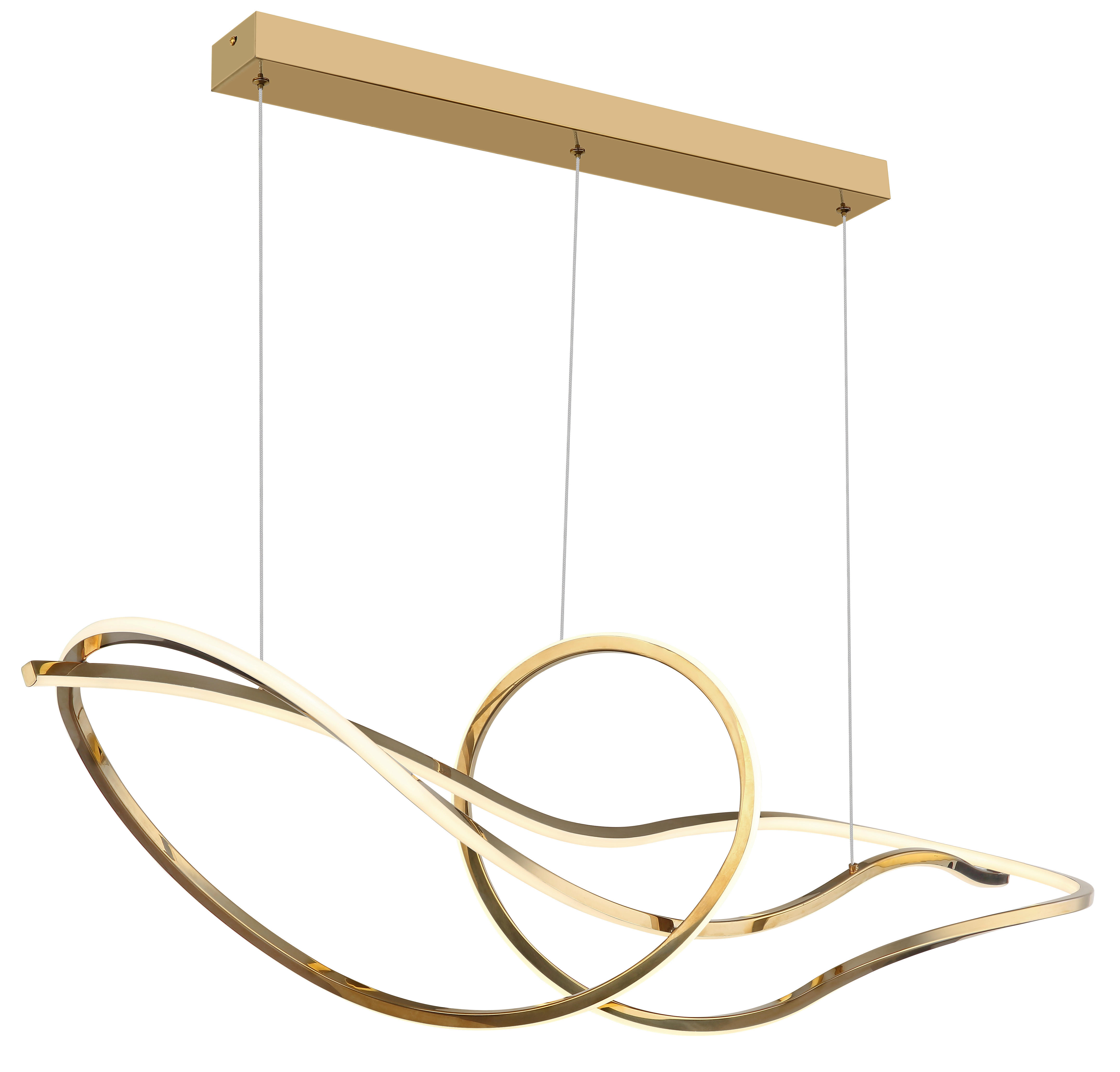 GLOBO Pendelleuchte Craft Gold Opal Edelstahl Metall B/H: ca. 110x120 cm 1.0 Brennstellen Iduna - Craft Gold/Opal (110,00/120,00cm) - GLOBO