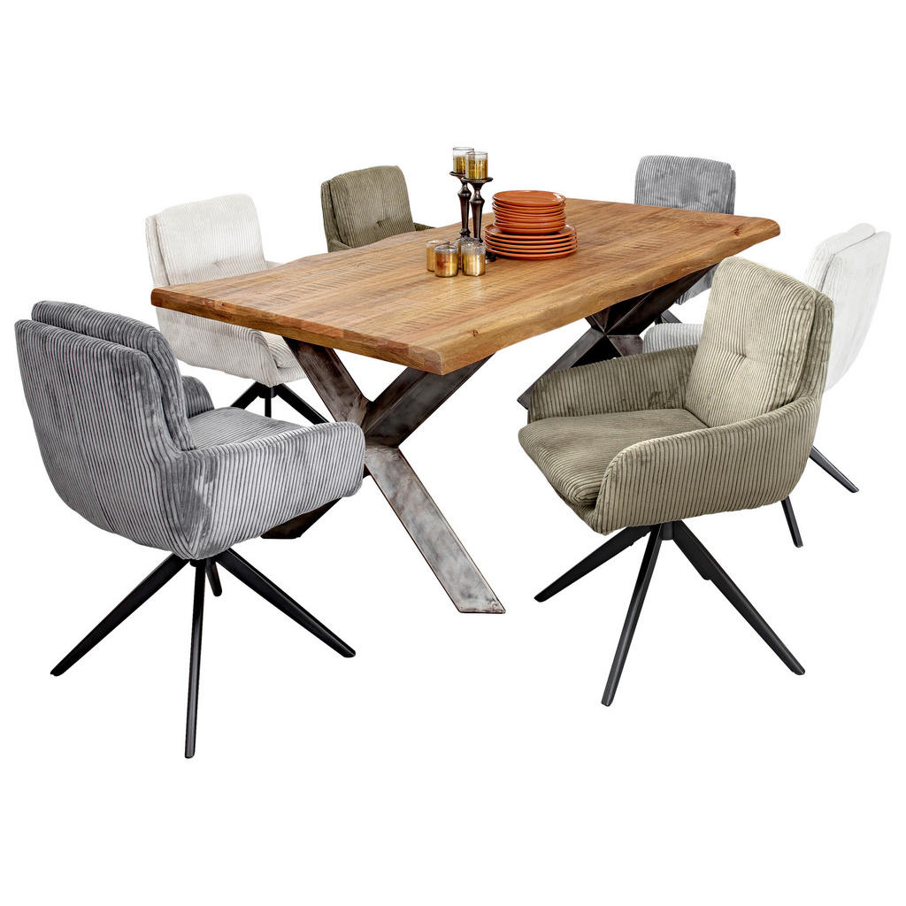 Thumbnail - Drehstuhl Olmo grün Kord B/H/T: ca. 60x89x69 cm