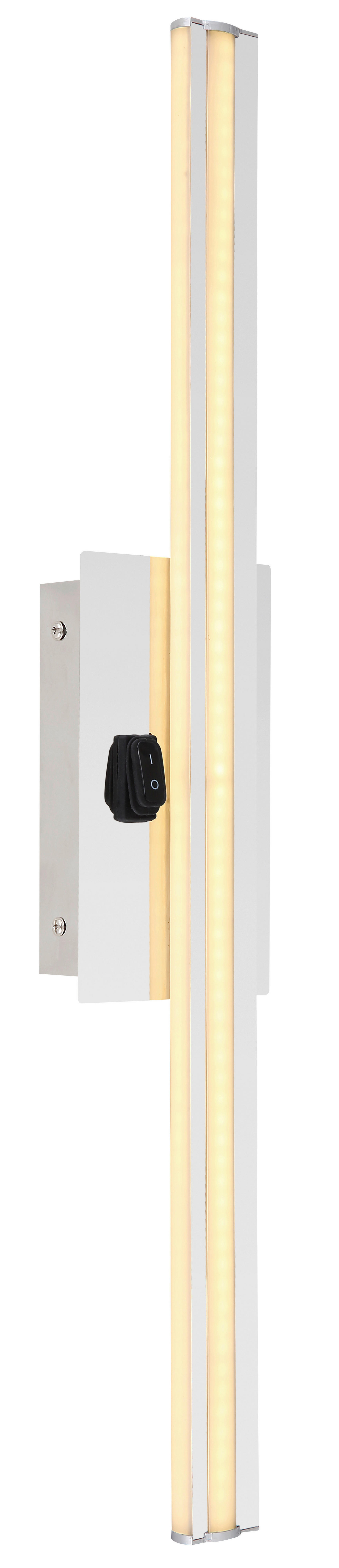 GLOBO LED-Wandleuchte Opal Chrom Kunststoff Metall B/H: ca. 10x61 cm VIGGO - Opal/Chrom (10,00/61,00cm) - GLOBO
