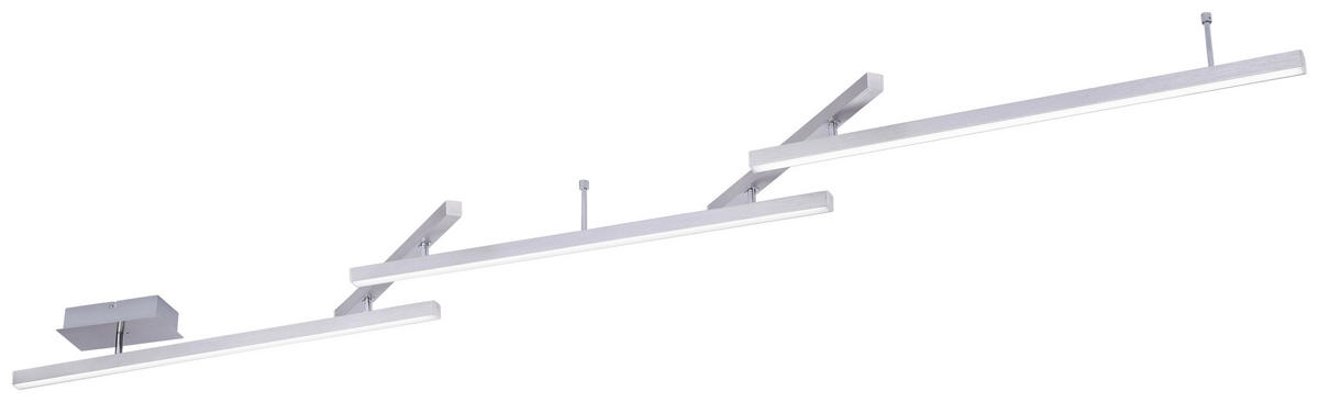 TRIO Deckenleuchte 651210507 nickel Metall B/H/T: ca. 242x12x10 cm Melby - nickel (242,00/12,00/10,00cm) - Trio